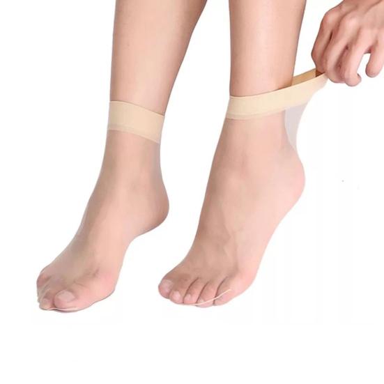 10 Pairs Women's Ankle High Sheer Socks Soft Nylon Socks Summer Ultra Thin Silky Socks Cool See Through Nude Stockings