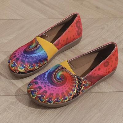 Damenschuhe im Angebot 2024 Vintage Print Damen Flache Schuhe Casual Fashion Lazy Schuhe Anti-Rutsch Verschleiß-beständig Damen Arbeitsschuh