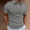 Abbigliamento Uomo Estate Moda Manica Corta Sportivo Strisce Zip Polo