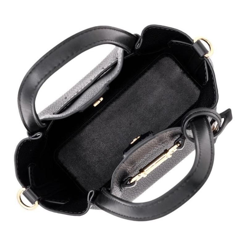 Michael Kors Carson Carson Brand Metal Logo Adjustable Removable Shoulder Strap Cowhide Shoulder Crossbody Tote Small Women's Black