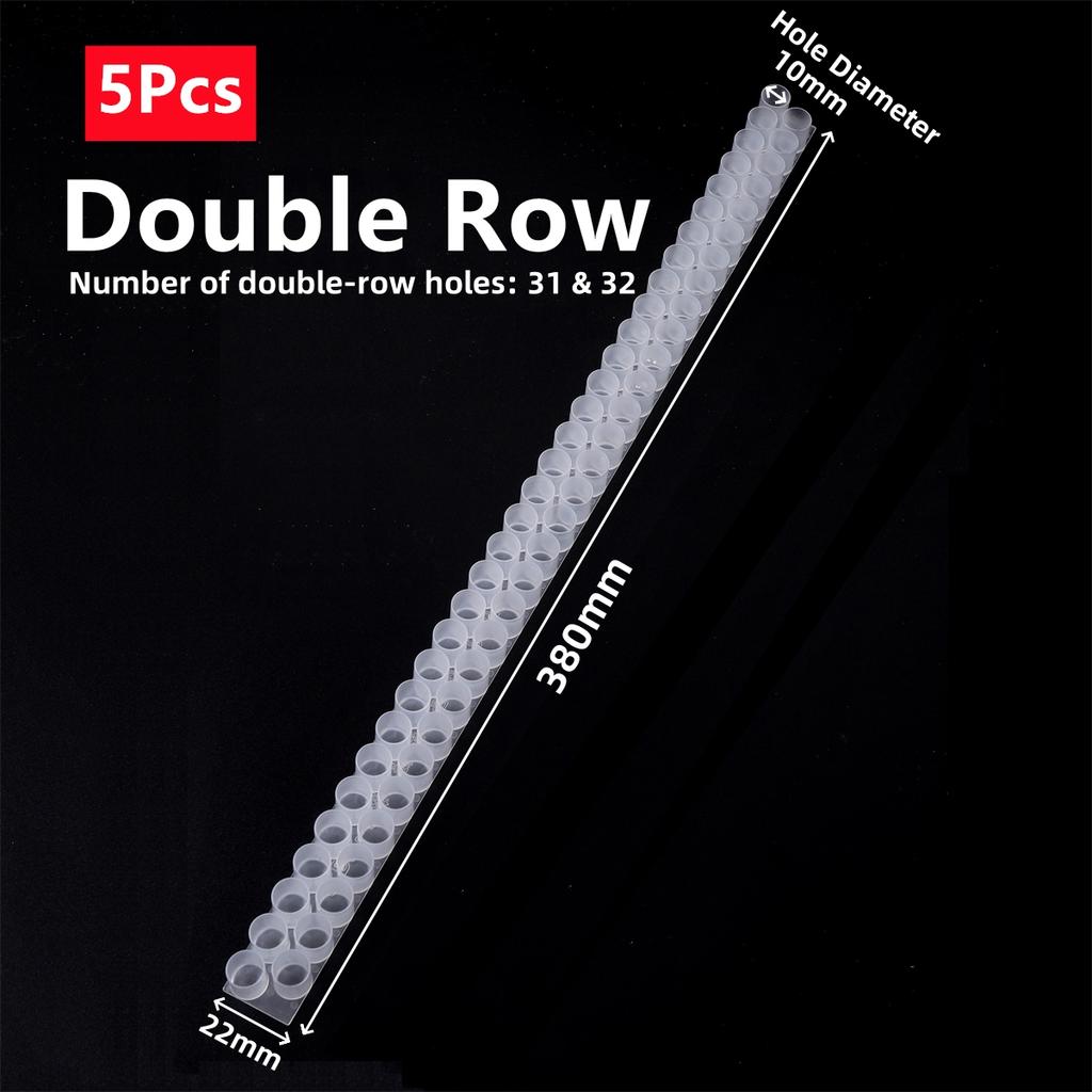 Plastic Transparent Beekeeping Single/Double Row Paddle Royal Jelly Strip Collection Queen Bee Breeding Beehive Accessories 5Pcs