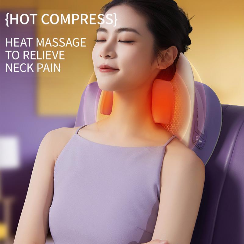 Neck and Shoulder Kneading Massage Pillow Cervical Massager Trapezius Muscle Kneading Massage Pillow