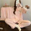 Leopard Print Women's Summer Short-Sleeve Cotton Pajama Set