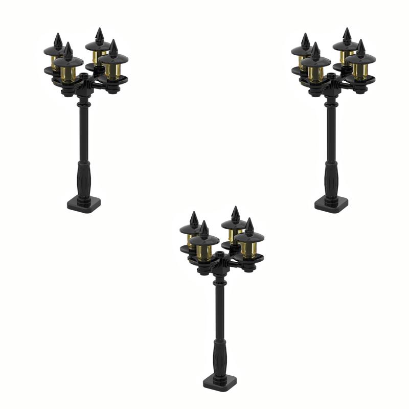 MOC Steine Mittelalter Alchemie Raum Küche Zauberer Trank Bausteine Teufelsquelle Schloss Straßenlaterne Hexen Figuren Szene Schädel