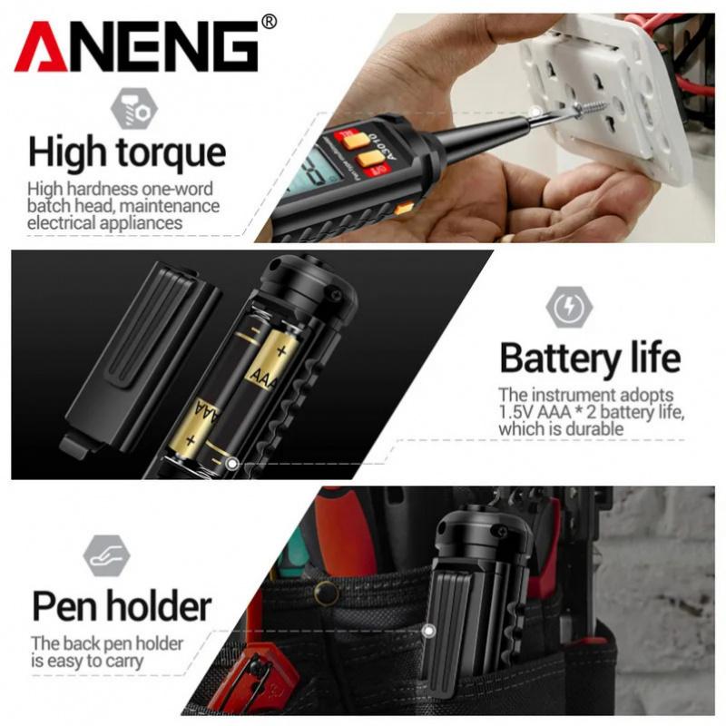 ANENG A3010 Pen-Type Multimeter 4000 Counts Digital True-RMS Backlight Multi Meter Auto Range Tester LCD Electrician Tester Tool