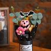 Halloween Artificial Pumpkin Bouquet Fake Flower With Eucalyptus Leaves Mini Bouquets Party Gifts Artificial Flowers Decoration