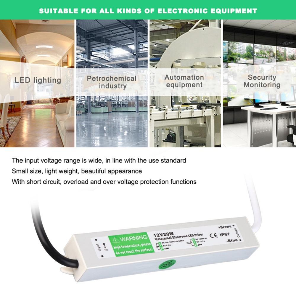 AC90-250V Input LED Power Supply Driver IP67 Low Voltage Transformer  Low Voltage Applications