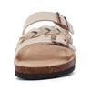 Fashion Shevalues Brand Women's Cork Slippers With Arch Support Women Cork Footbed Sandals Slip-On Slide Slippers With Adjustable Buckle
