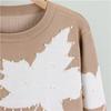 Autumn Fashion Leaf Nail Bead Knitted Set for Women Casual Sweater Sports Two Piece Set