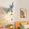 Cartoon Kids Baby Wall Hanging Light LED Resin Unicorn Lamp AC220V Blue Pink Wall Lamp for Princess Girl Bedroom Decoration