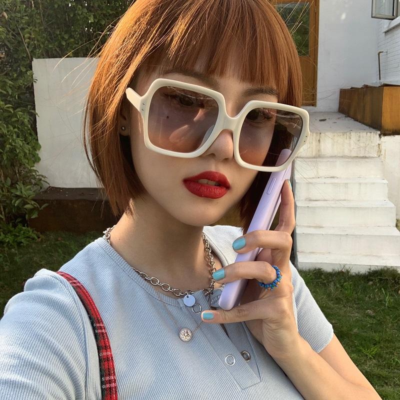 Vintage Oversized Vierkante Zonnebril Dames Luxe Merk Groot Montuur Zonnebril Zwart Mode Verloop Damesbril