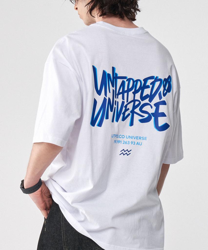 UNTAPPED STUDIO Universe Overlap Pure Cotton Big Oversized Short Sleeve T-Shirt 4 Colors
