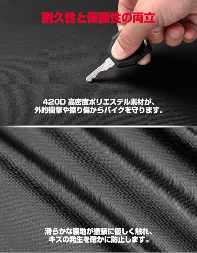 KEMIMOTO Motorcycle Cover for Honda Rebel 250/500/1100, Waterproof, 420D Thick, UV Protection, Windproof, Dustproof, Rainproof, Snowproof, Reflective