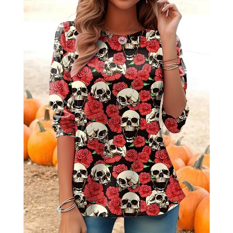 Autumn and Winter New Fashion Round Neck Long Sleeve Printed Elegant Casual Loose Hoodie