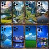 Waterfall Nature Trees Ship Phone Case For Apple iPhone 15,14,13,12,11,Pro,X,XS,Max,XR,Plus,Mini Soft Black Cover