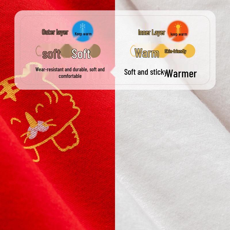 Festive Red Baby Winter Set: Thick Fleece-Lined, Stylish for Boys and Girls