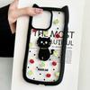 Brand New iPhone16 1514promax Transparent Cat Ear Phone Case Compatible and Suitable for 13/12/11 Apple Little Black Cat
