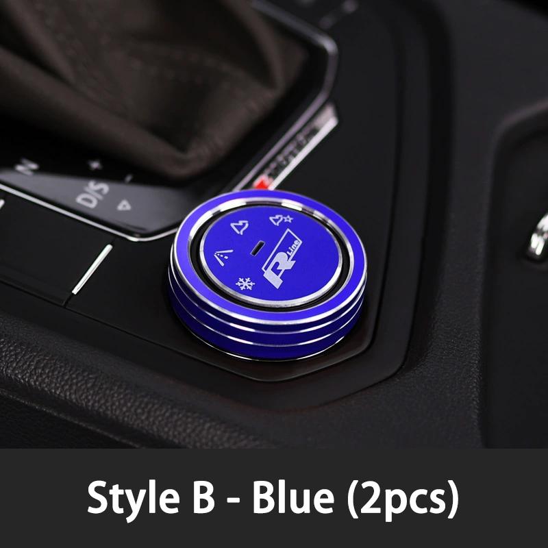 2026 Hot Sticker 2Pcs 3D Aluminum Interior Driving Mode Knob Ring Decorative Stickers For VW Volkswagen Tituan Tharu TAYRON T-RO