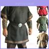 Costume Vichingo Normanno Medievale Maglietta a Maniche Corte per Feste di Halloween