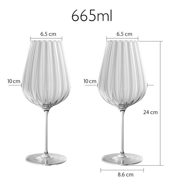 2PCS Transparent Ripple Crystal Glasses Luxury Household Goblet Party Champagne Glass Red Wine Glasses Romantic Wedding Cup Gift