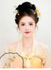 Ancient Style Hanfu Wig Bun with Full Hair Strand Updo Hairstyle Headwear Set