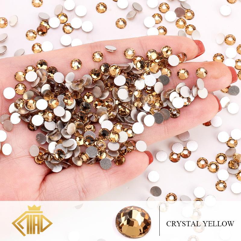 Support Fan Sticker Drill Rhinestone Flat Bottom Drill Nail Drill Sticker Face Bright Drill Diy Glass Round Diamond Color Diamond Small Diamond