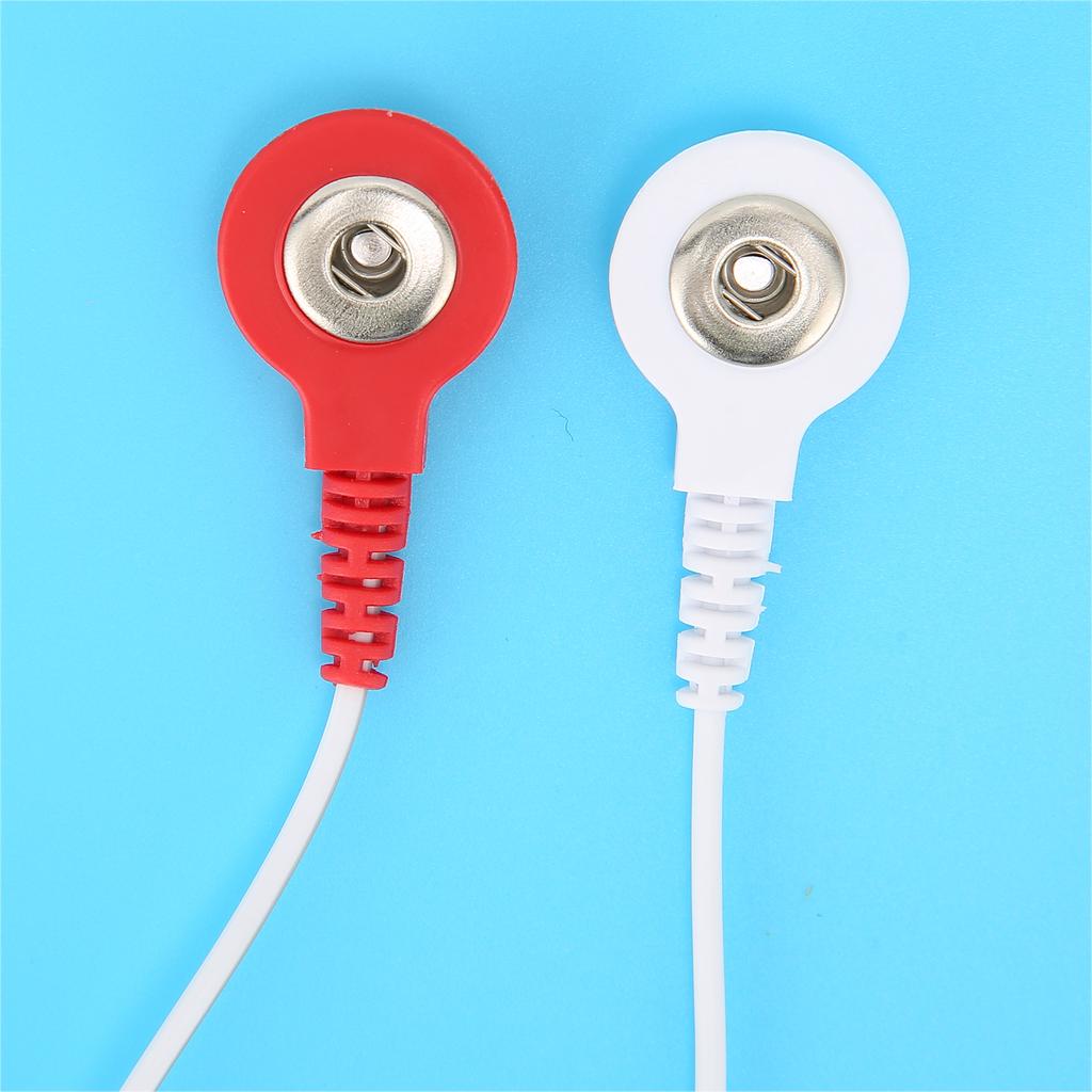 0.09in Electrode Lead Wires 59 Inches 2?In?1 Red White Button Type Electrode Lead Cable