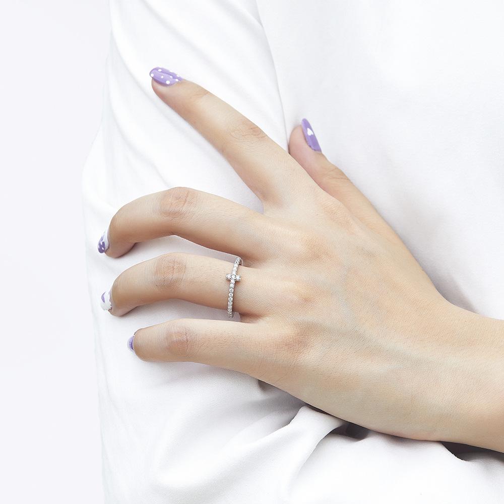 Lindon Classic 925 Sterling Silver Zircon Ring Ladies Jewelry Wedding Promise Party Gift