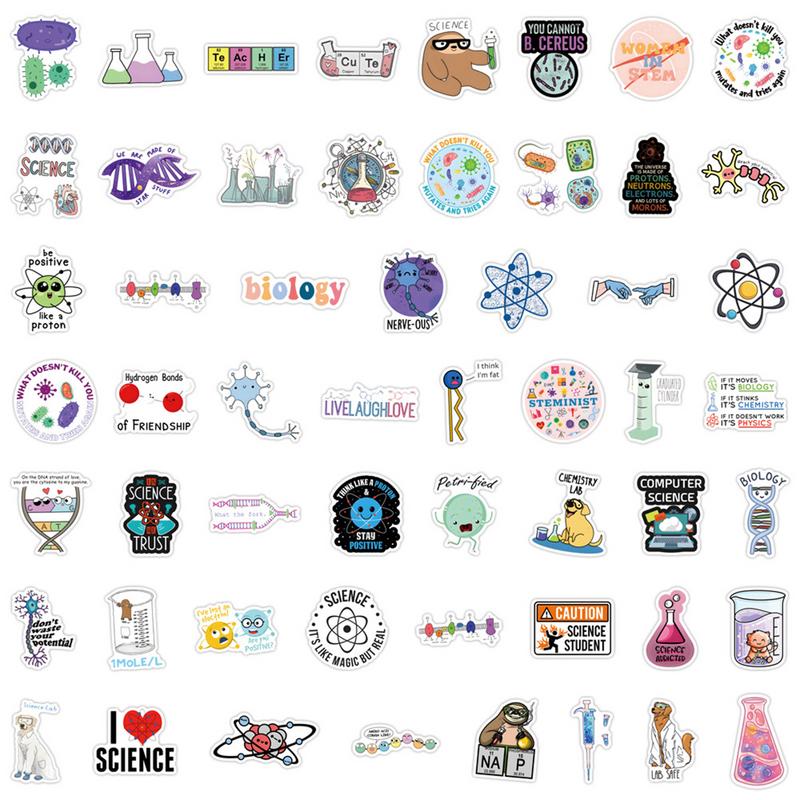 Cute Biology Stickers Biology Sticker Pack Decal 110x Skateboard Cycle Decor Waterproof Stickers For Water Bottle & Laptop &
