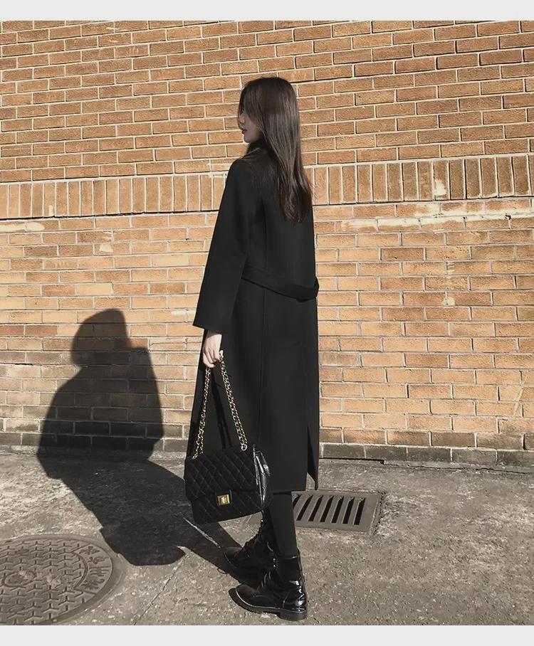 2023 Autumn/Winter Slim Double-Faced Wool Coat - Over-Knee Length