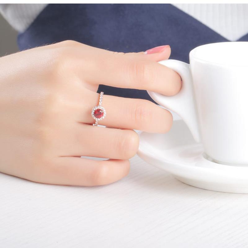 Gica Gema 100% 925 Sterling Silver Engagement Rings For Women Sparkling Zircon Party Fine Jewelry
