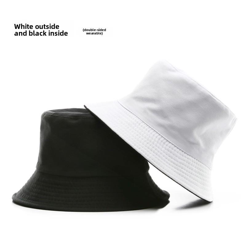 Female Spring and Autumn Personality Double-sided Light Plate Solid Color Bucket Hat Outdoor Sunscreen Sunshade Sun Hat Basin Hat