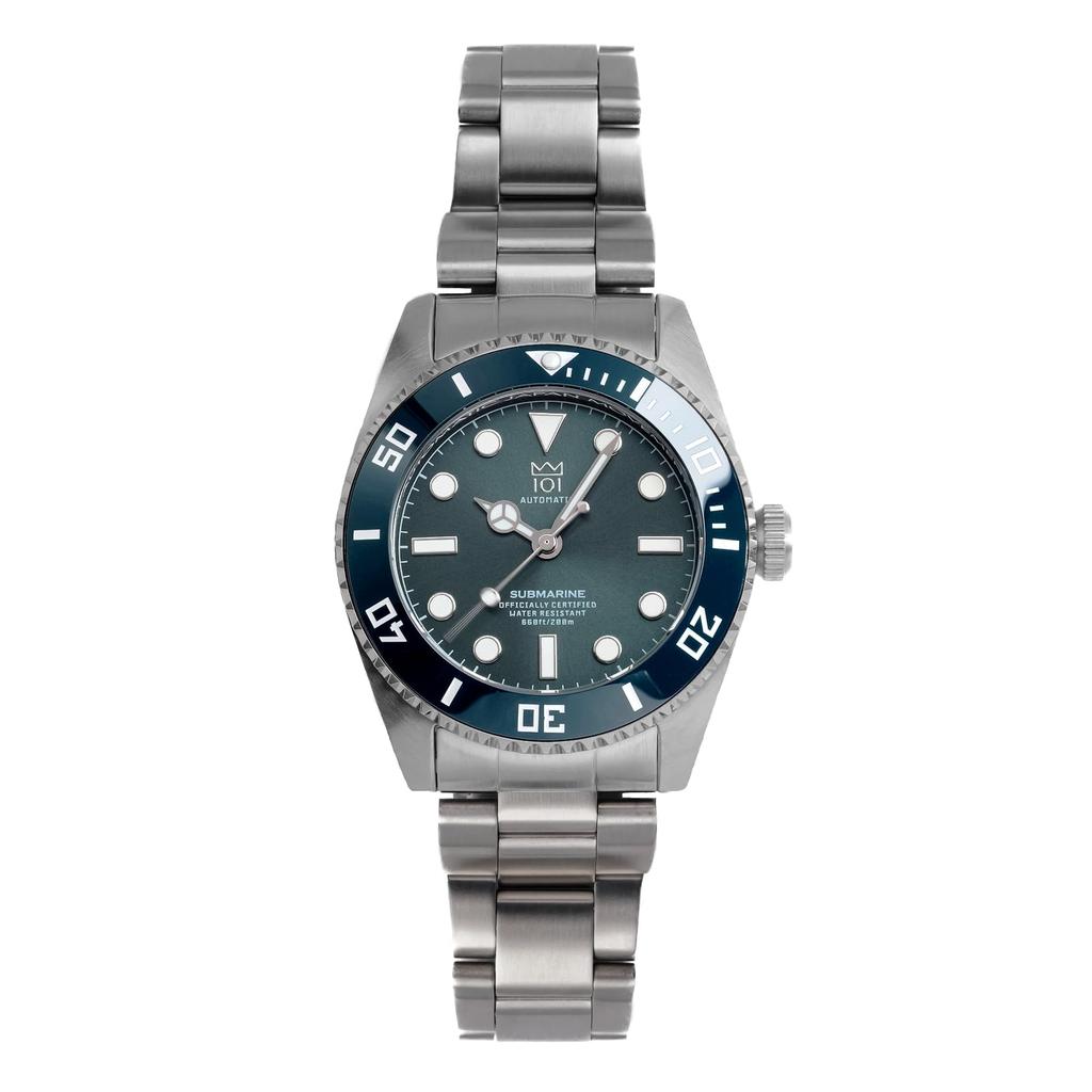 [HYAKUICHI 101] No.16N Hyakuichi 38mm Automatic Dive Watch with Ceramic Bezel, No Date, Mechanical Watch, Deep Aqua, Hack Function