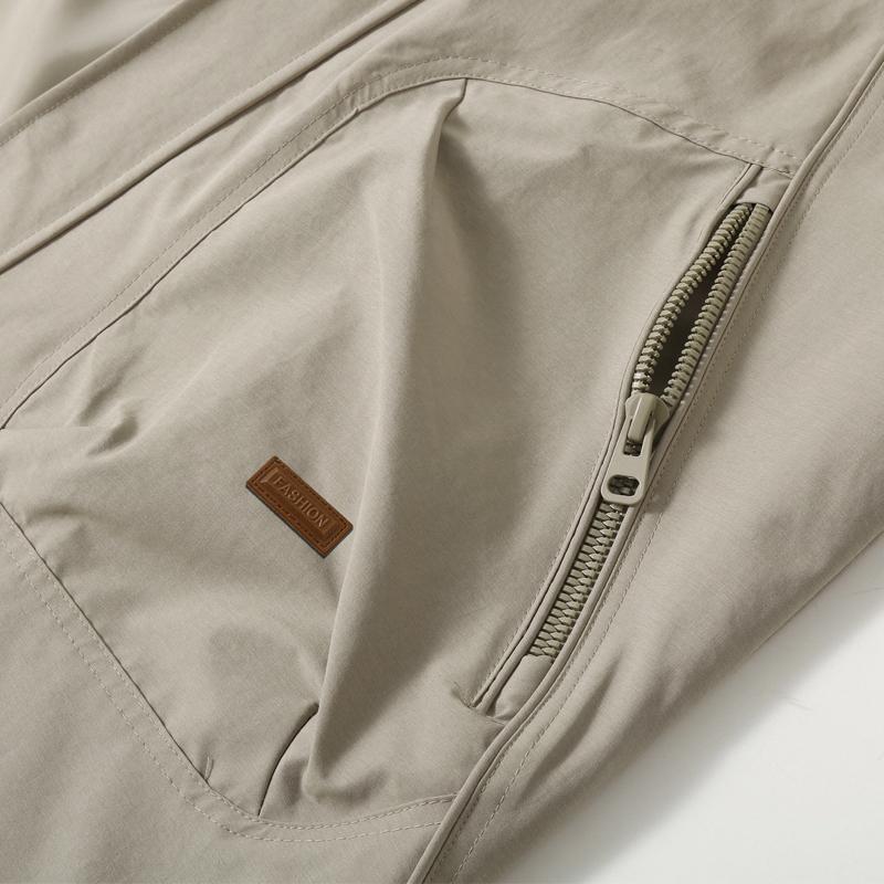 Men Plus Size Hooded Windbreaker Detachable Hood Casual Outdoor Jacket
