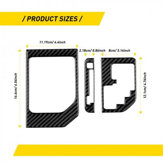 3X Carbon Fiber Gear Shift Panel Frame Cover Sticker For Toyota Tundra 2014-