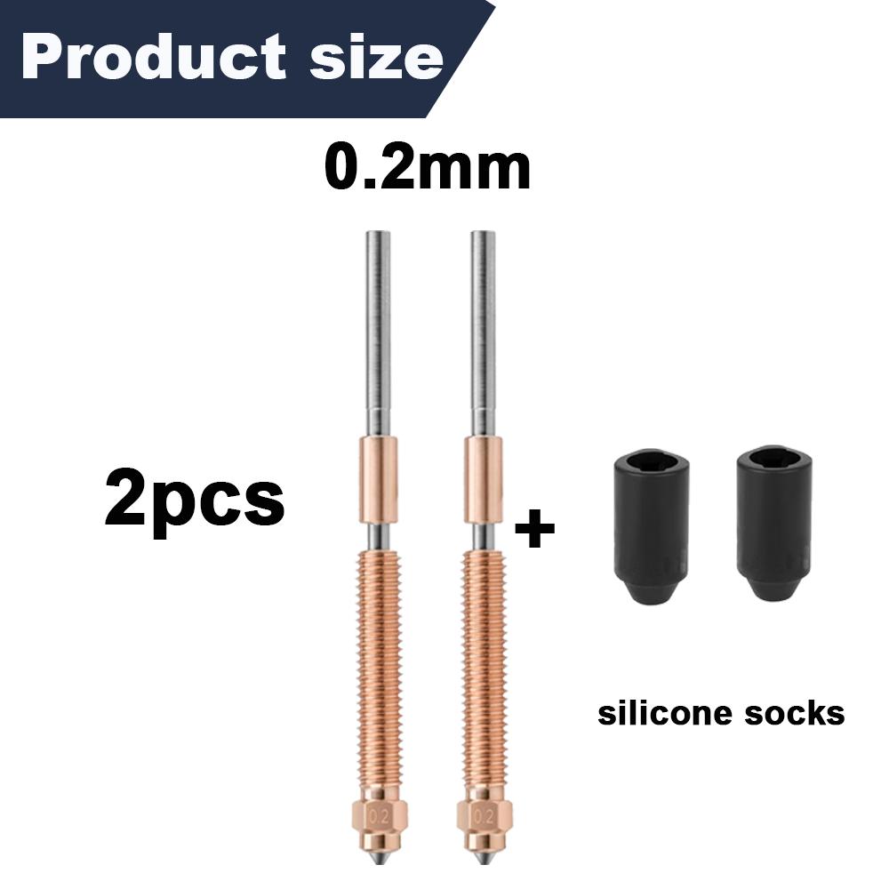 For Creality Hi/K2/K2 Pro/K2 Plus High-Flow Nozzles,Quick Change (0.2/0.4/0.6/0.8mm) High-Flow Steel-Tip Copper Nozzles&Titanium