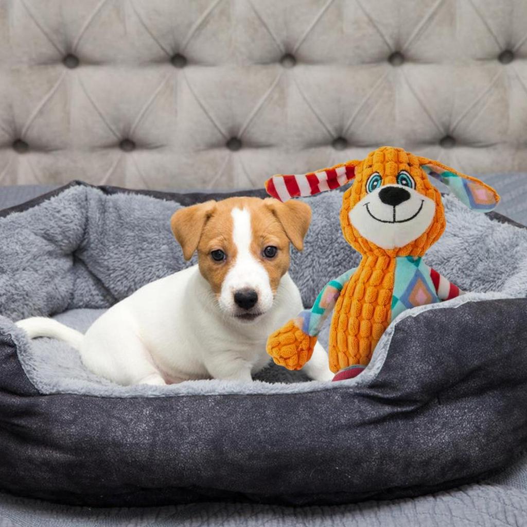 Pet Plush Toy Cat Dog Puzzle Toy Cute Animals Bite Resistant Interactive Squeaky Dog Teeth Cleaning Chew Toy Pet Supplies