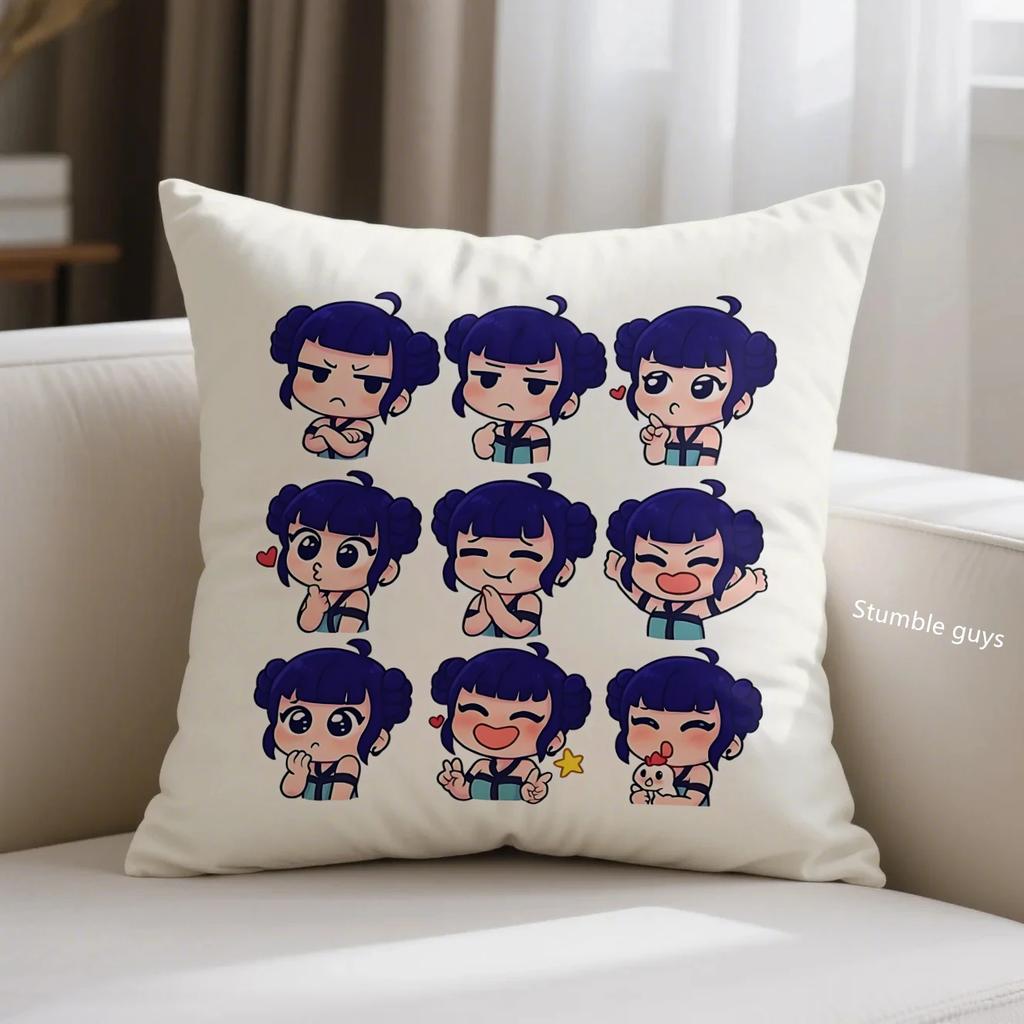 Anime Sofa Cushion Cover Kpop Demon Hunters Pillowcase Bedroom