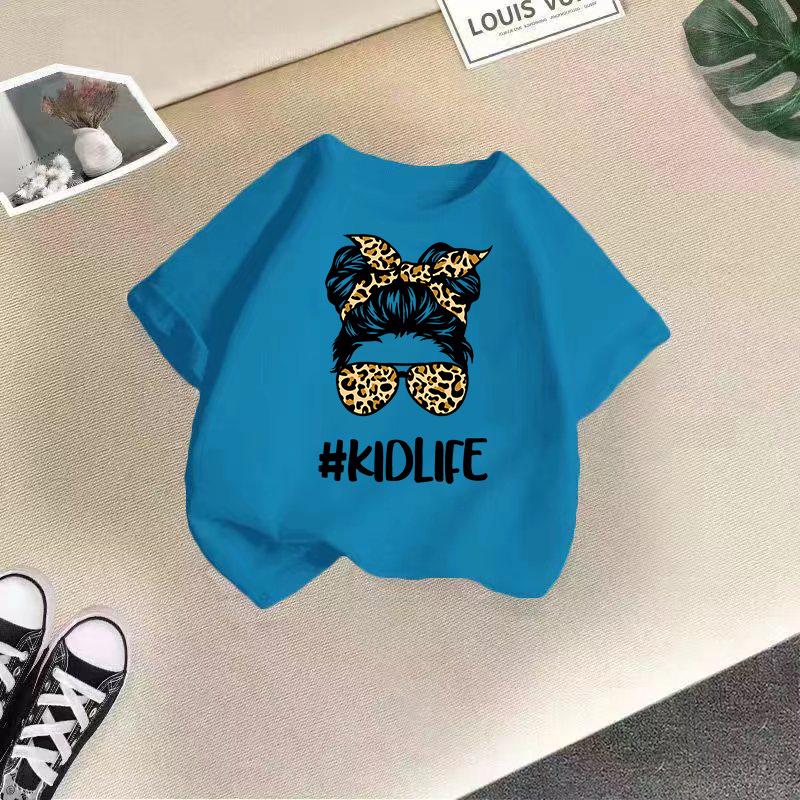 Unisex Summer 2024 Kids' Cotton T-Shirt – Fashionable Short-Sleeve Round Neck for Boys and Girls