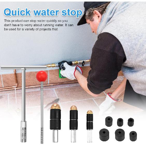 Pipe Water Stopper Kit, Hot-Melt Water Stop Pin Needles for Fast Water Line Pipe Leakage Repairs, Stainless Steel Copper Pipe Water Stopper Tool for