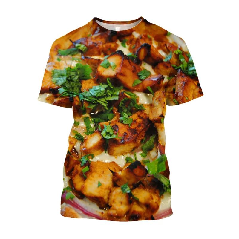 

Pasta Pizza 3D Print Sports Breathable Men T-shirt Outdoor Street Casual Fashion Parent-child S