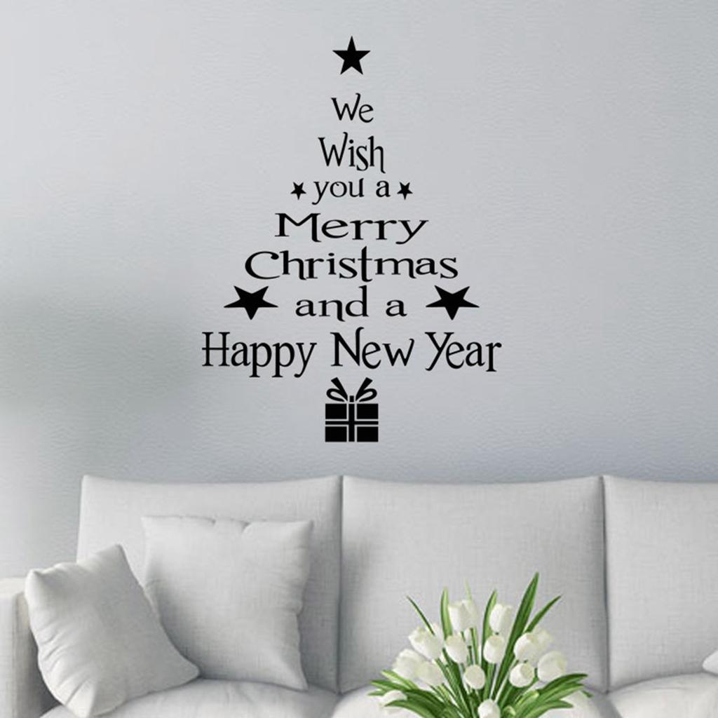 Christmas Tree Wall Stickers Letter Vinyl Wall Decal Creative Wall Sticker Removable Art Wall Paper For Bedroom Living Room