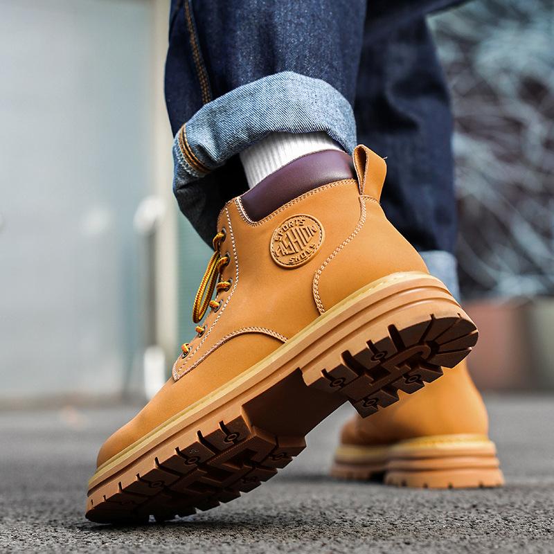 Podzimní nové pánské boty z pravé kůže, klasické pracovní boty, pánské pracovní boty