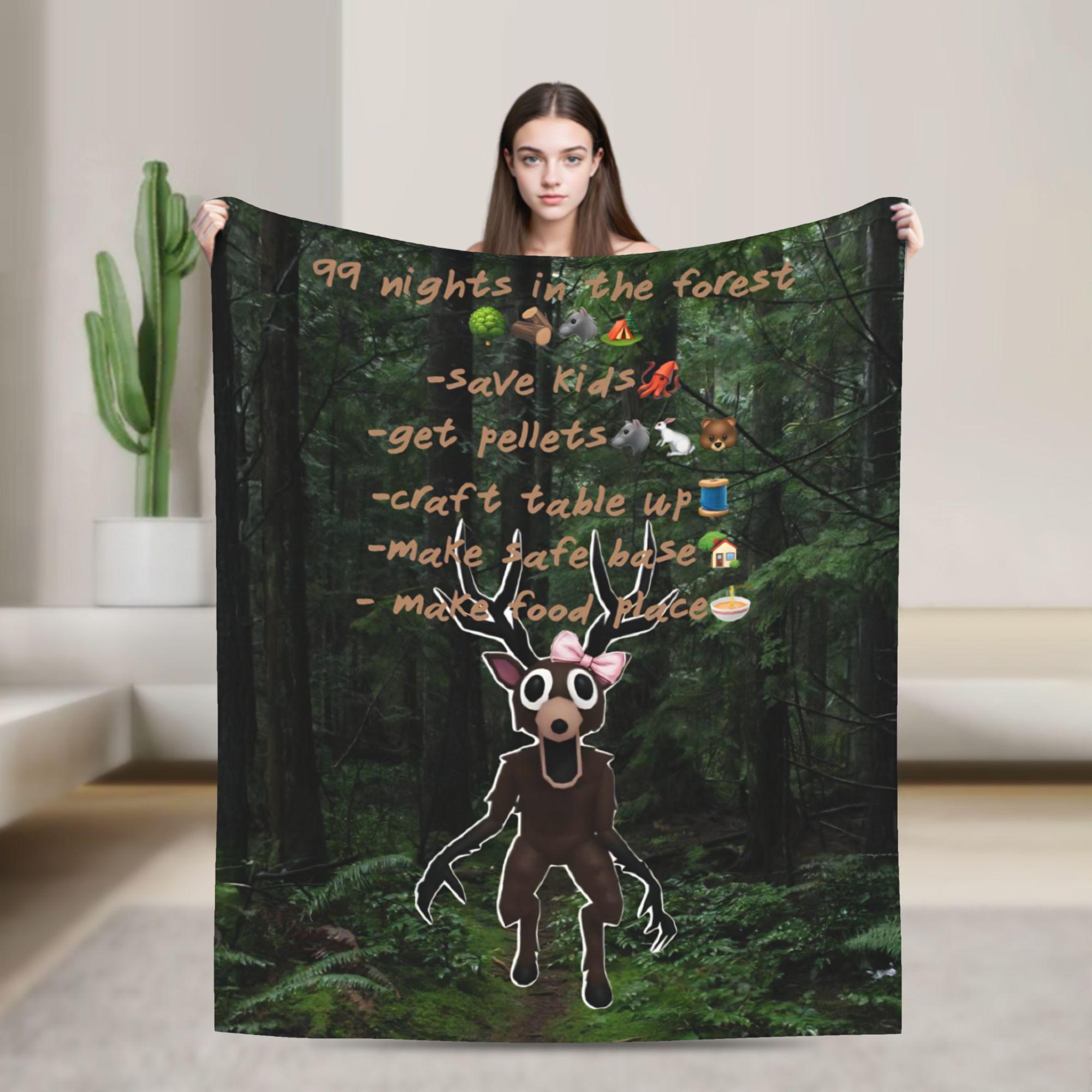 

99 Nights in the Forest The Deer Flannel Throw Fashion Blankets Horror Game for Home Knitted Fashion Blanket Travel Super Soft Breathable 75x90cm
