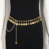 Bohemian Ethnic Style Waist Chain with Shaking Metal Coins Adjustable Length Belt Stylish Body Jewelry for Festivals
