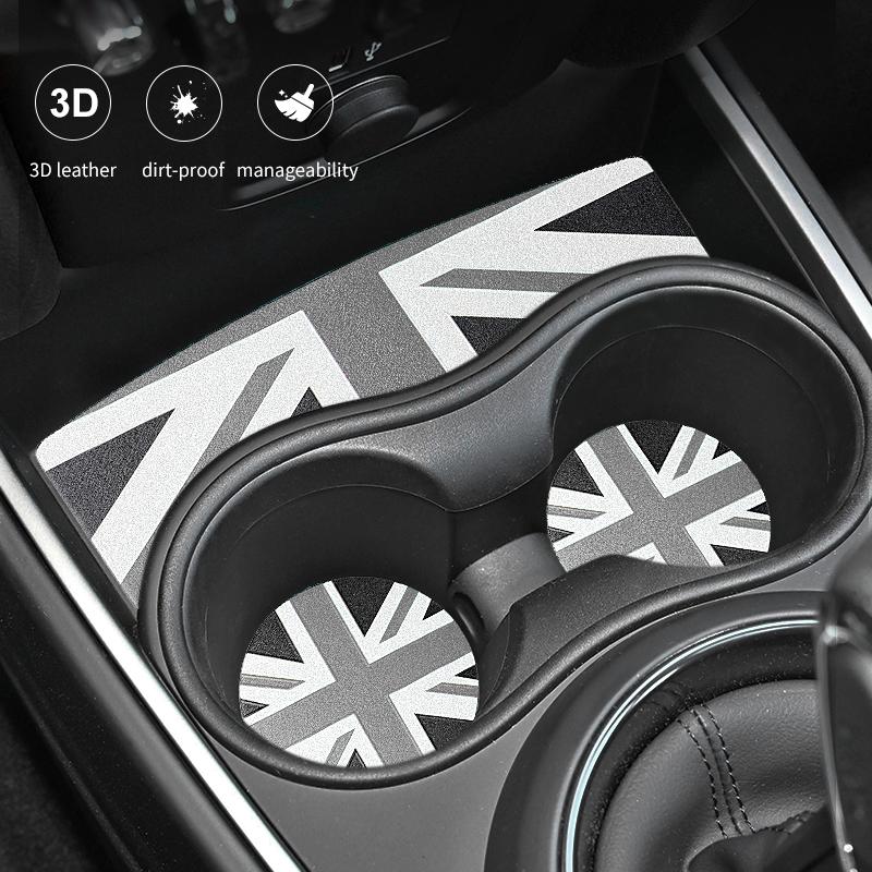 Union Jack Coffee Cushion Storage Groove Protect Coaster Car Cup Anti Slip Pad Mat For MINI Cooper F55 F56 F54 F60 Accessories