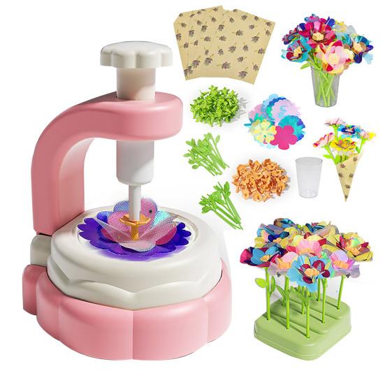 1 Set DIY Fabric Flower Bouquet Kit Kids Handmade Colorful Flower Making Toy Toddlers Girls Educational Floral Bouquet Arts Crafts Activities Toy