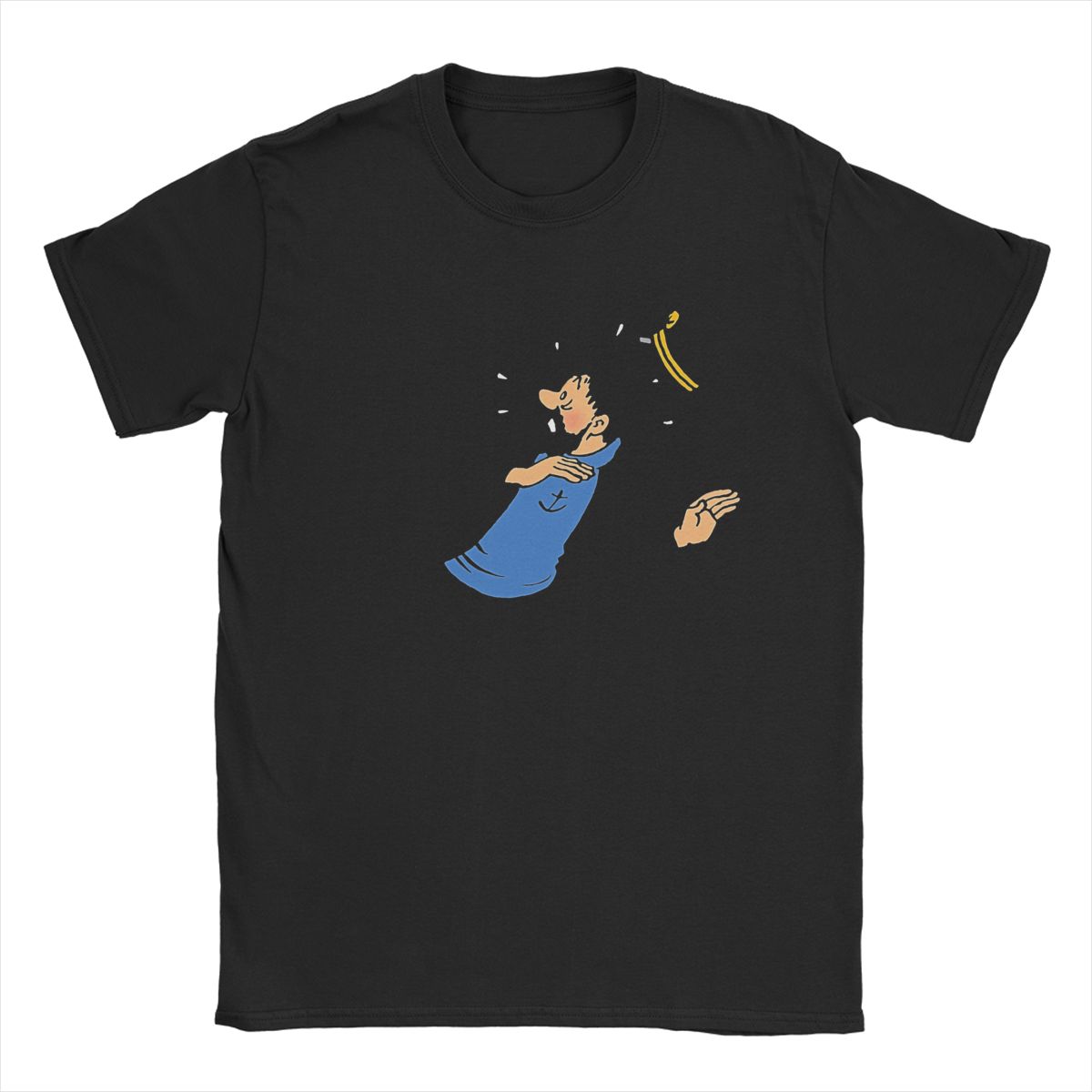 BenberFashion Kapitein Haddock T-shirt Heren Katoen Unieke T-shirts Ronde Hals Cartoon T-shirt Korte Mouw Tops Cadeau-idee S