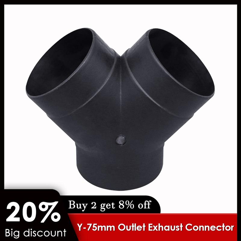 75mm Air Vent Ducting Y Piece Elbow Pipe Outlet Exhaust Connector For Eberspaecher Air For Diesel Parking Heater