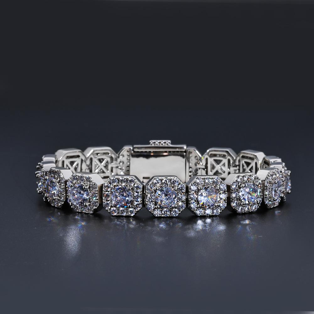 Hip Hop Zircon Full Diamond Rock Sugar Bracelet Light Luxury Accessories High-End Men'S Jewelry Jewelry